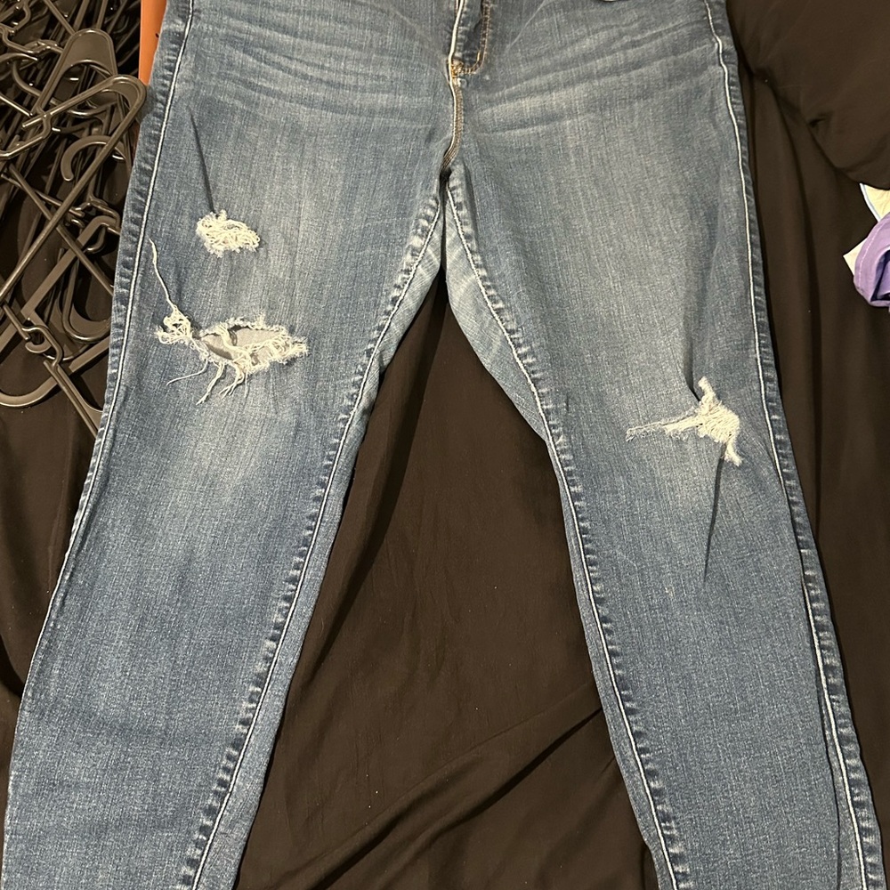 Blue Distressed Women's Jeans